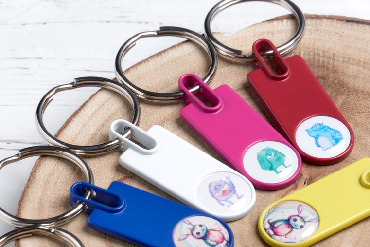 Metallic key rings "Mee" - White