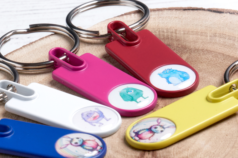 Metallic key rings "Mee" - White