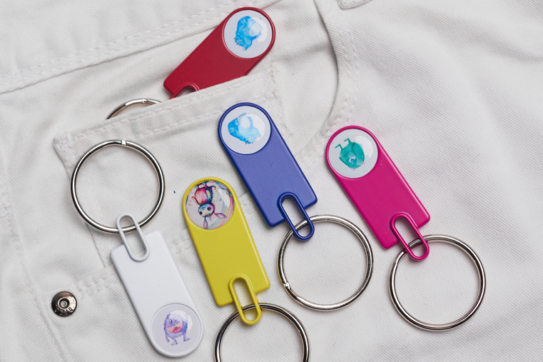 Metallic key rings "Mee" - White