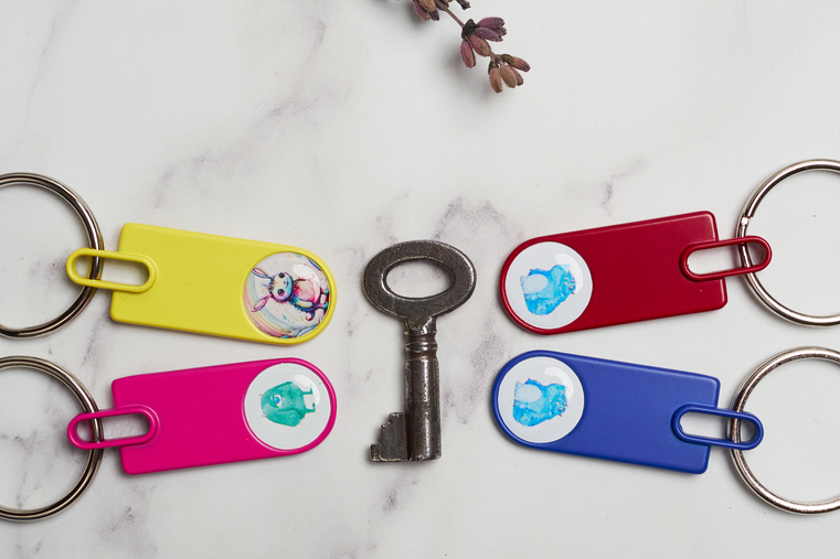 Metallic key rings "Mee" - White