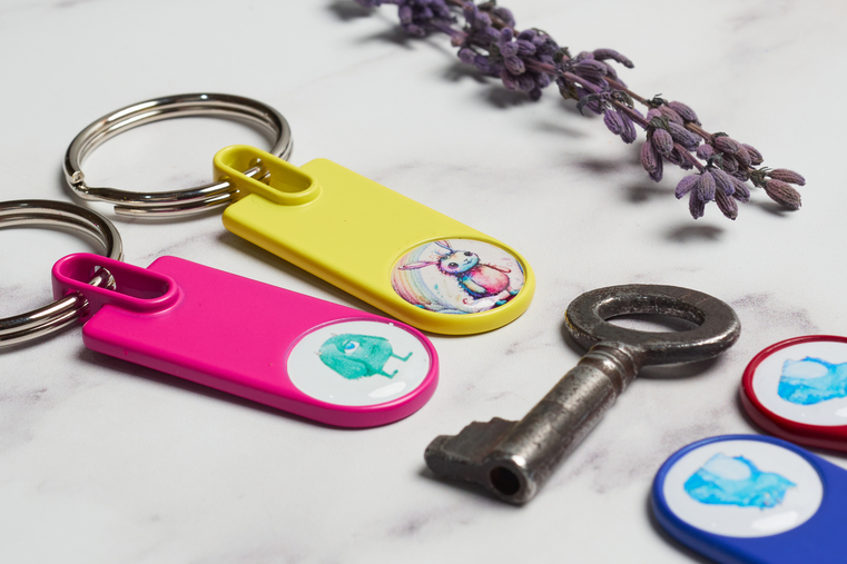 Metallic key rings "Mee" - White
