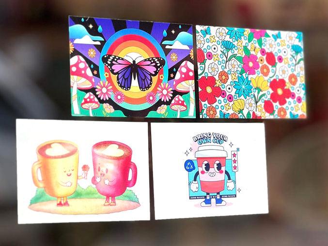 Adhesivos de vinilo blanco para pegar por dentro rectangulares