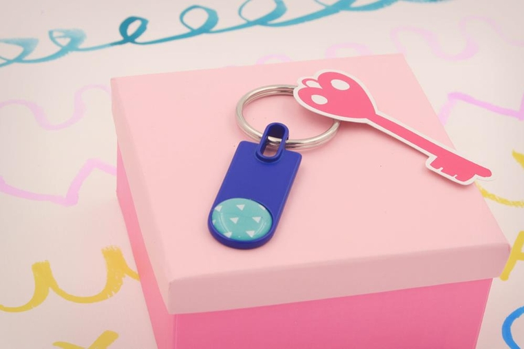 Metallic key rings "Mee" - White