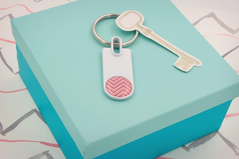 Metallic key rings "Mee" - White