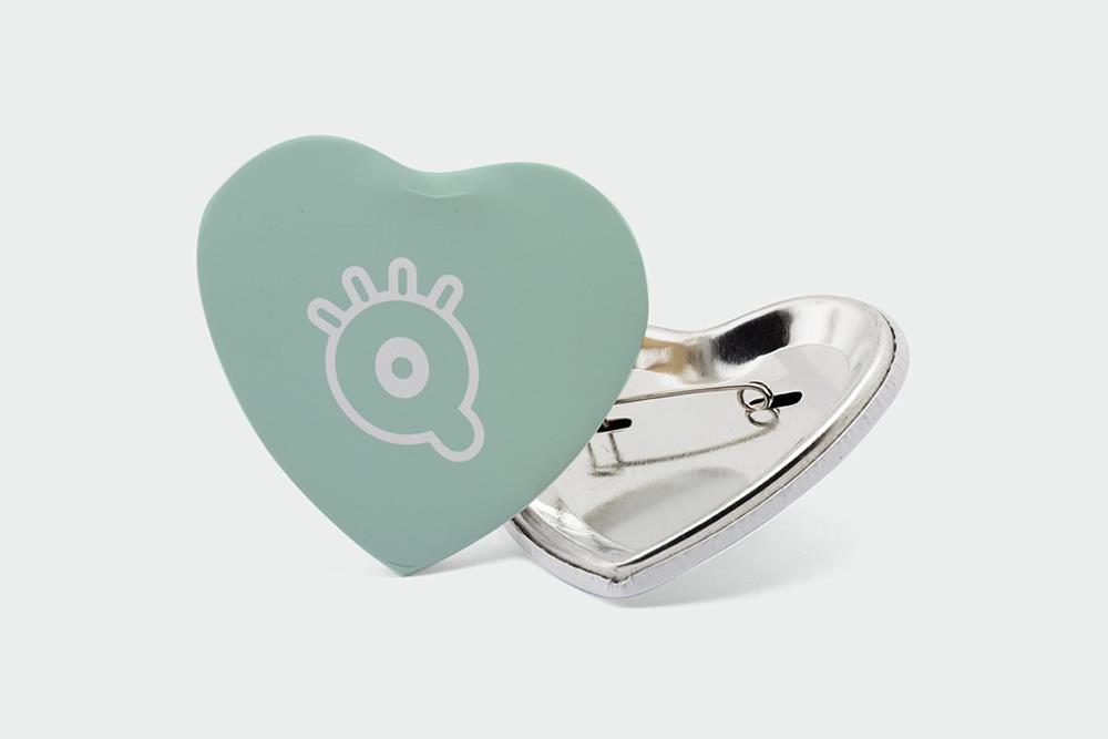 Custom Heart Shaped Button Pins